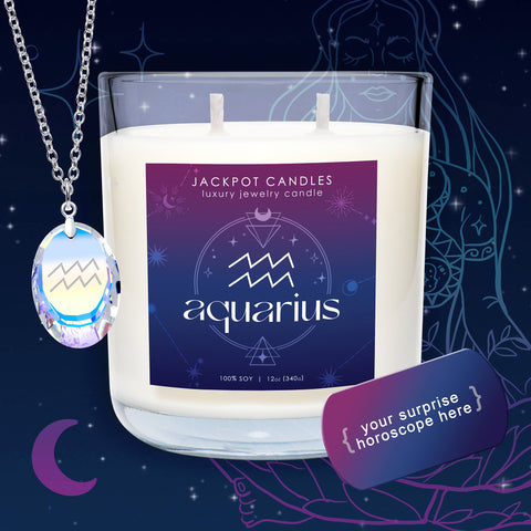 Surprise Horoscope Zodiac Candle Aquarius - Jackpot Candles