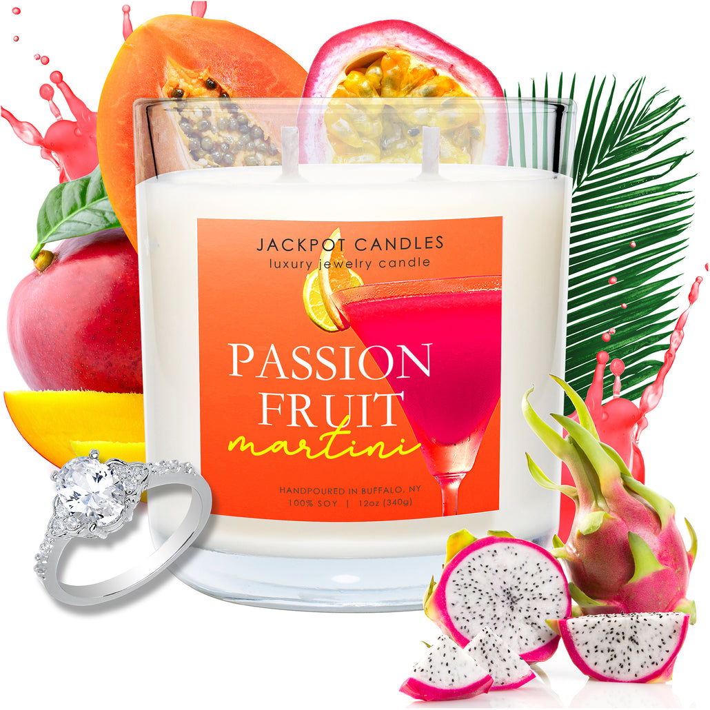 Passion Fruit Martini Candle with Jewelry Ring