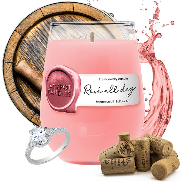 Rosé All Day Wine Glass Candle Jackpot Candles