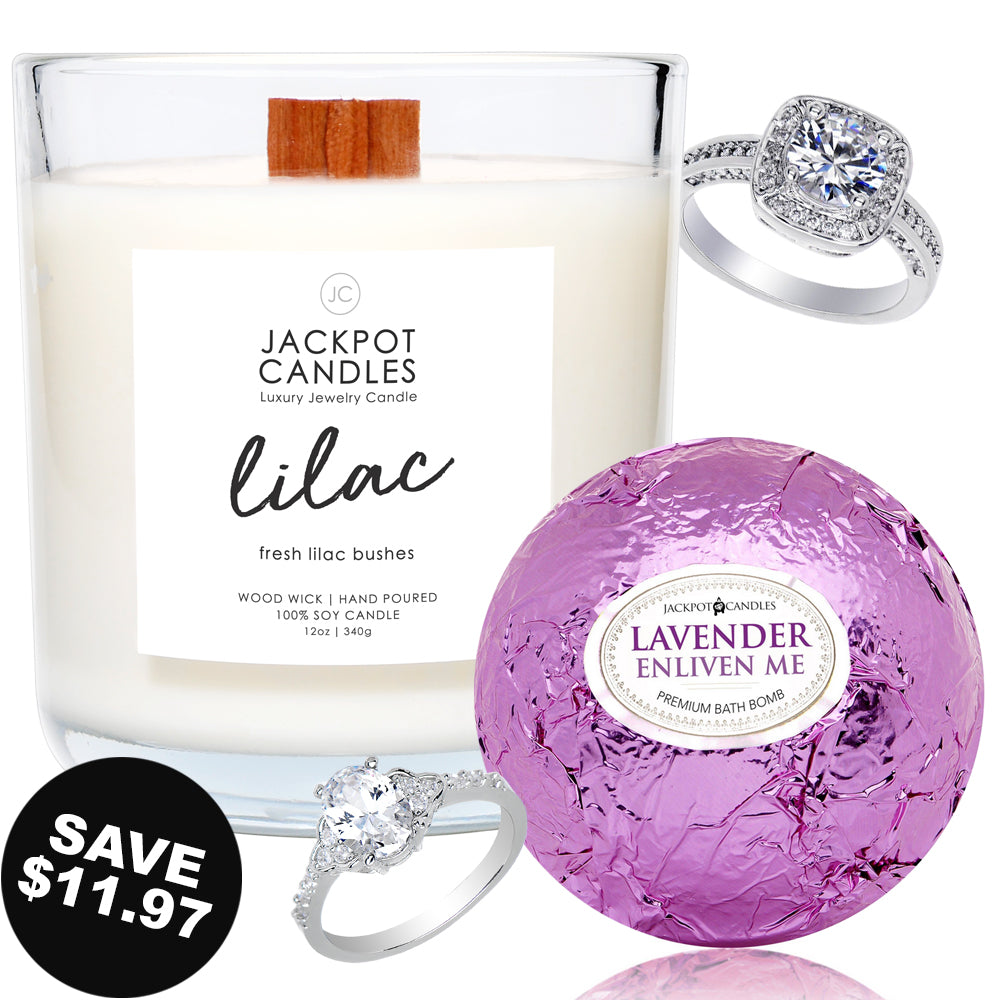 Lilac Wooden Wick Candle - Jackpot Candles